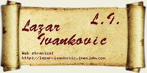 Lazar Ivanković vizit kartica